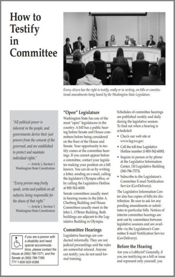 How to Testify in Committee
