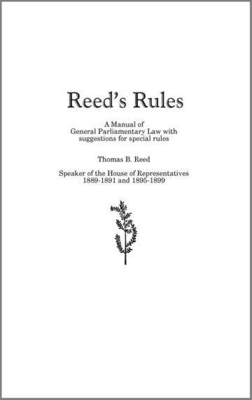Reed’s Parliamentary Rules