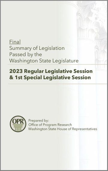 Final Summary of Legislation Passed by the WA State Legislature 2023