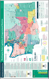 Washington State Legislative & Congressional Districts (Laminated 2′ x 1.25′)