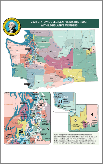 Statewide Legislative District Map with Legislative Members 2024